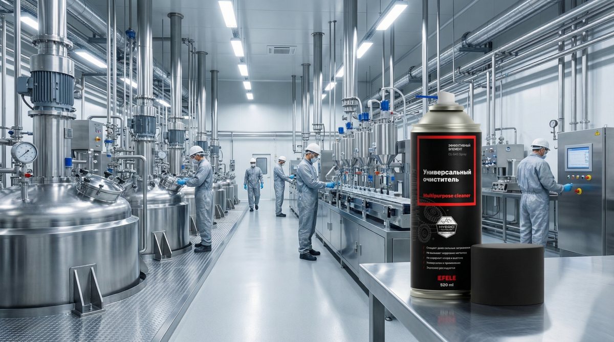 Очиститель EFELE CL-545 SPRAY стал универсальным помощником на химических предприятиях