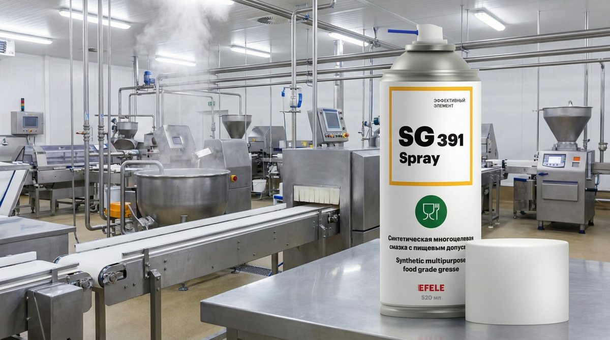 Запущено производство синтетической пластичной смазки EFELE SG-391 SPRAY с пищевым допуском