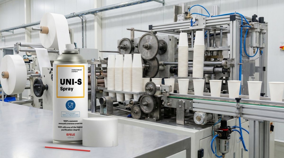 Силиконовая смазка EFELE UNI-S Spray помогла производителям одноразовой посуды