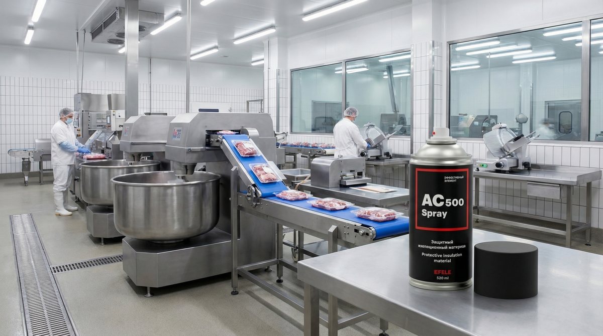 Жидкая изолента EFELE AC-500 SPRAY получила широкое признание на мясоперерабатывающих предприятиях